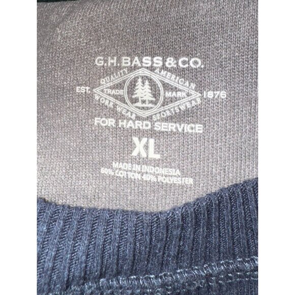 G.H. Bass & Co. Mens Navy Crewneck Sweatshirt XL Cotton/Polyester Blend - Picture 3 of 5